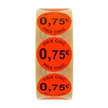 ROULEAU 1000 ETIQUETTES FLUO (45mm) 0,75 €