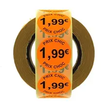 ROULEAU 1000 ETIQUETTES FLUO (45mm) 1,99 €