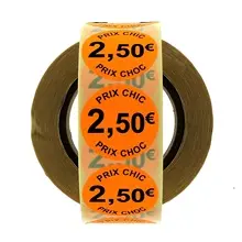 ROULEAU 1000 ETIQUETTES FLUO (45mm) 2,50 €