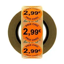 ROULEAU 1000 ETIQUETTES FLUO (45mm) 2,99 €