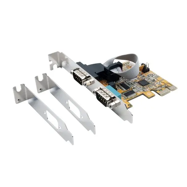IO Exsys PCIe 2x Seriell DB9 (EX-44082) LP+++ inkl. Low-Profile Slotblech