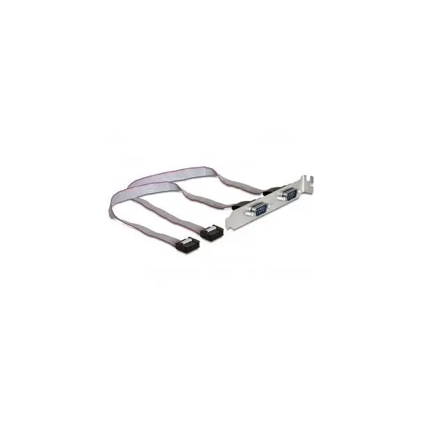 Delock Slotblech Seriell 2-Port DB9 extern +++ Kabellänge 27cm, Belegung: 1:1