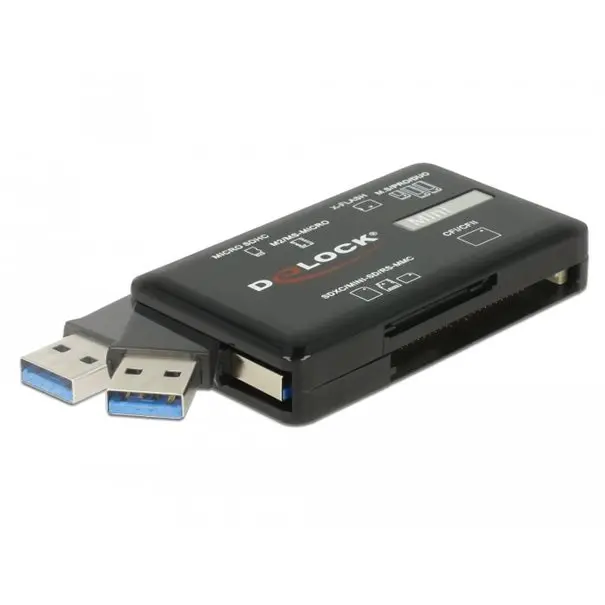 Delock Card Reader SuperSpeed extern USB Type-A (3.2 Gen 1)  5 Gbps, 6 Kartenschächte