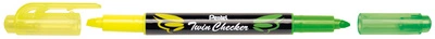 Pentel Surligneur "TWIN CHECKER", 2 pointes, jaune / bleu