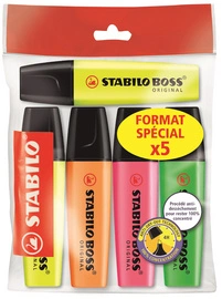 STABILO Surligneur "BOSS ORIGINAL", Ecopack de 5