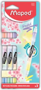 Maped Surligneur FLUO'PEPS PEN DUO Pastel, blister de 3