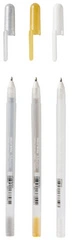 SAKURA Stylo roller encre gel Gelly Roll "Or-Argent-Blanc