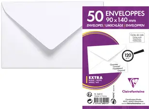 Clairefontaine Enveloppes pour carte de visite, 90 x 140 mm