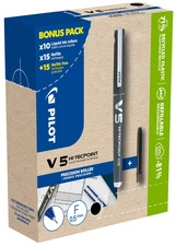 PILOT Stylo roller V5 HI-TECPOINT, BONUS PACK, bleu