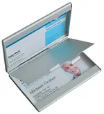 sigel Etui pour cartes de visite "Twin", aluminium, argent
