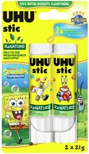 UHU Bâton de colle stic ReNATURE Bob l'éponge, 4 x 8,2 g