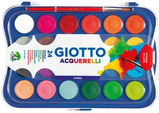 GIOTTO Pastilles de gouache, 12 pastilles, avec pinceau