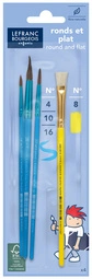 LEFRANC BOURGEOIS Lot de 3 pinceaux Pony + 1 brosse
