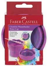 FABER-CASTELL Gobelet CLIC & GO, rose marbré