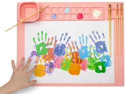 WEDO Tapis de peinture en silicone, bleu clair