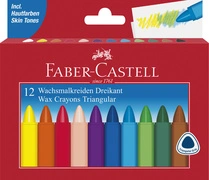 FABER-CASTELL Craie à la cire triangulaire, étui de 24
