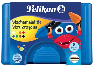 Pelikan Crayons de cire épais 666/8WL, rond, soluble dans l
