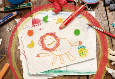 STABILO Crayon multi-talents woody 3 en 1, rond, noir