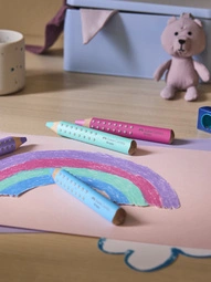 FABER-CASTELL Crayon de couleur Grippy Pastel, étui de 4