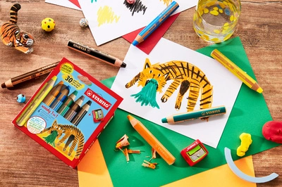 STABILO Crayon multi-talents woody 3 en 1, étui de 6 Licorne