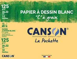 CANSON Papier à dessin "C" à grain, 320 x 240 mm, 224 g/m2