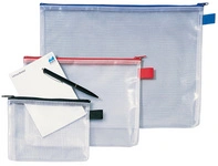 Rexel Sac à fermeture zip Mesh Bags, A4, PVC, noir
