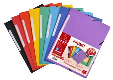 EXACOMPTA Chemise à élastiques Pack Promo 7+3, A4, assorti