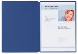 PAGNA Bewerbungsmappe "Solo", DIN A4, aus Karton, blau