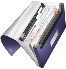 LEITZ Trieur ménager Style, A4, PP, 6 compartiments, bleu