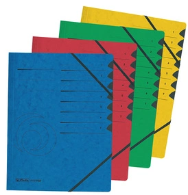 herlitz Trieur easyorga, A4, carton, 12 compartiments, bleu