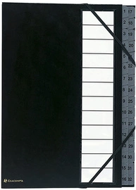 EXACOMPTA Trieur Ordonator, 1-12, A4, 12 compartiments, noir