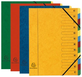 EXACOMPTA Trieur Harmonika, carton, 12 compartiments,assorti