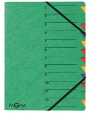 PAGNA trieur "EASY", A4, carton, 12 compartiments, jaune