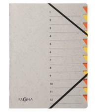 PAGNA Trieur "Easy Grey", A4, 12 compartiments, gris / lilas