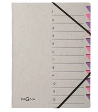 PAGNA Trieur Easy Grey, A4, 12 compartiments, gris / orange