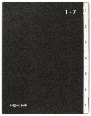 PAGNA trieur, format A4, 7 compartiments, 1 - 7, noir