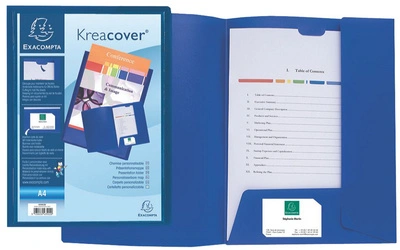 EXACOMPTA Chemise personnalisable Kreacover, PP, A4, blanc