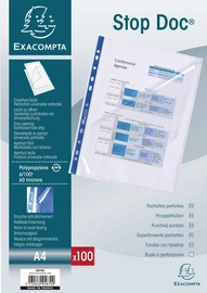 EXACOMPTA Pochette perforée Stop Doc, A4, PP, transparent