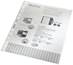 LEITZ Pochette perforée, A4, PP, transparent lisse, 0,08 mm