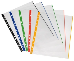 herlitz Pochette perforée, A4, transparent, bord coloré