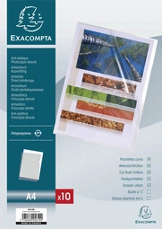 EXACOMPTA Pochette coin, A4, PP, 0,12 mm, transparent grainé