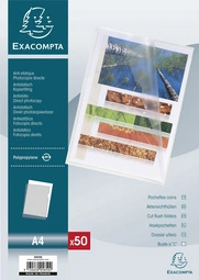 EXACOMPTA Pochette coin, A4, PP, 0,12 mm, transparent lisse