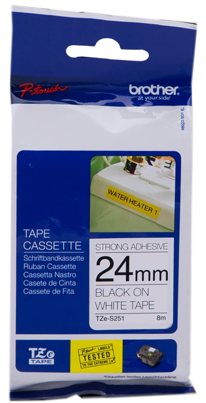 Brother TZe-S251 Ruban Noir sur blanc