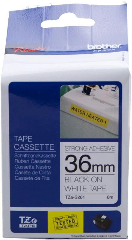 Brother TZe-S261 Ruban Noir sur blanc