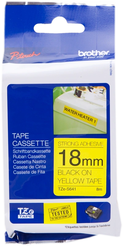 Brother TZe-S641 Ruban Noir sur jaune