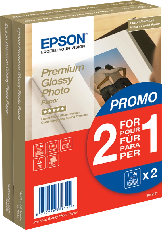 Epson Papier photo Premium Glossy 10x15cm Blanc