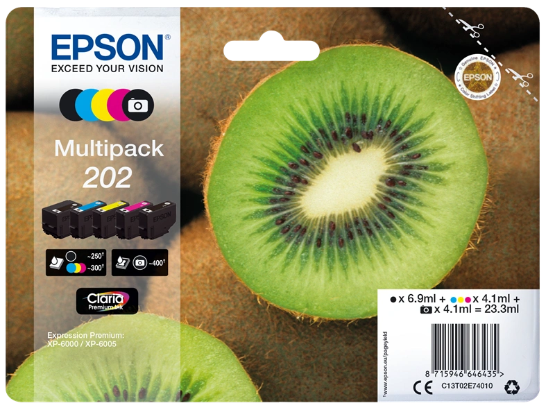 Epson 202 Multipack Noir(e) / Cyan / Magenta / Jaune (C13T02E74010)
