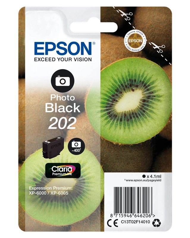 Epson 202 Noir (photo) Cartouche d'encre (C13T02F14010)