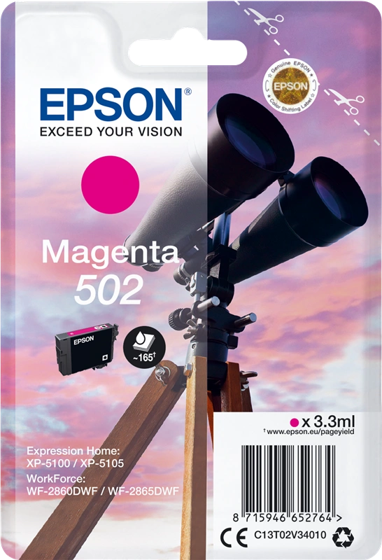 Epson 502 Magenta Cartouche d'encre (C13T02V34010)