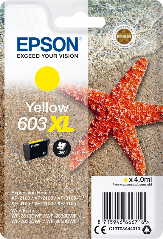Epson 603XL Jaune Cartouche d'encre (C13T03A44010)